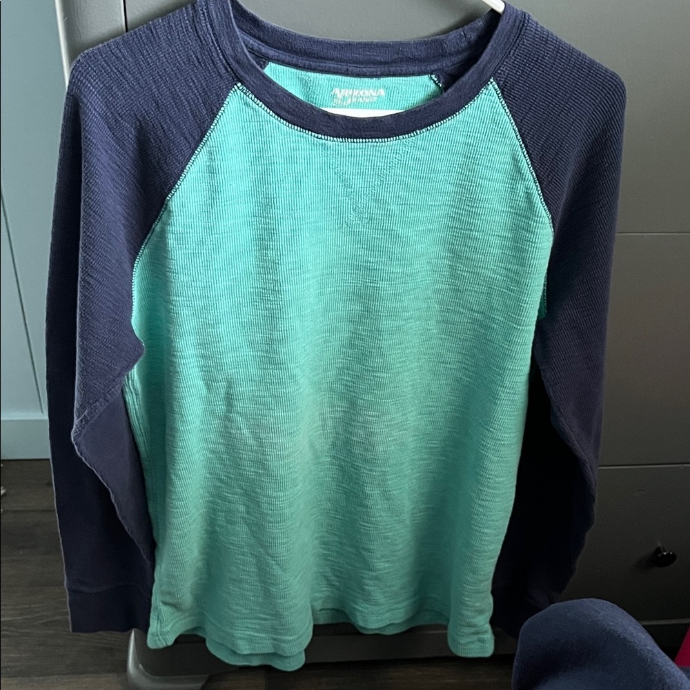 Arizona Jean Company Teal and Navy Long Sleeve Tee
